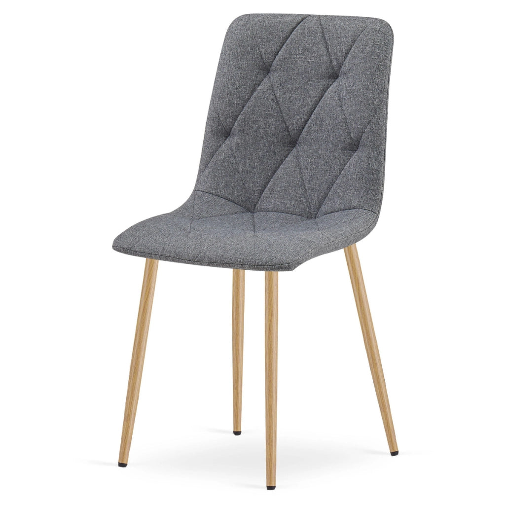 Sedia Imbottita Libra Grigio Scuro con Gambe Effetto Rovere