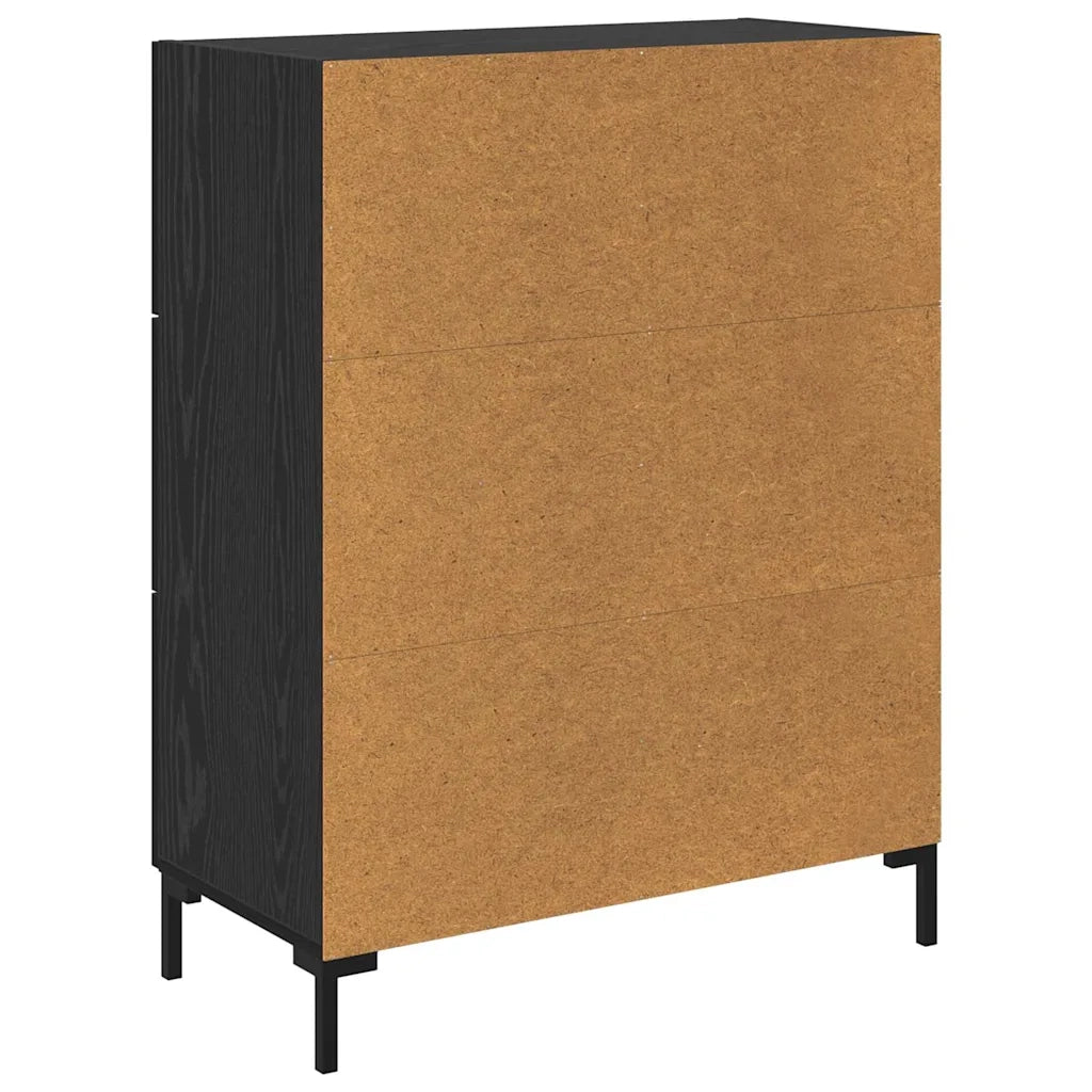 Credenza-Buffet-Armadio da cucina Rovere nero 69.5 x 34 x 90 cm Legno multistrato