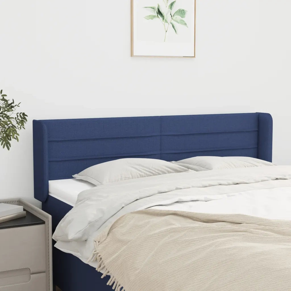 Testiera ad Orecchio Blu 147x16x78/88cm in Tessuto 3118912