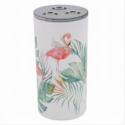 Trade Shop - Bicchiere Portaspazzolino 3 Fori Fenicotteri In Plastica Accessorio Bagno 69965 -