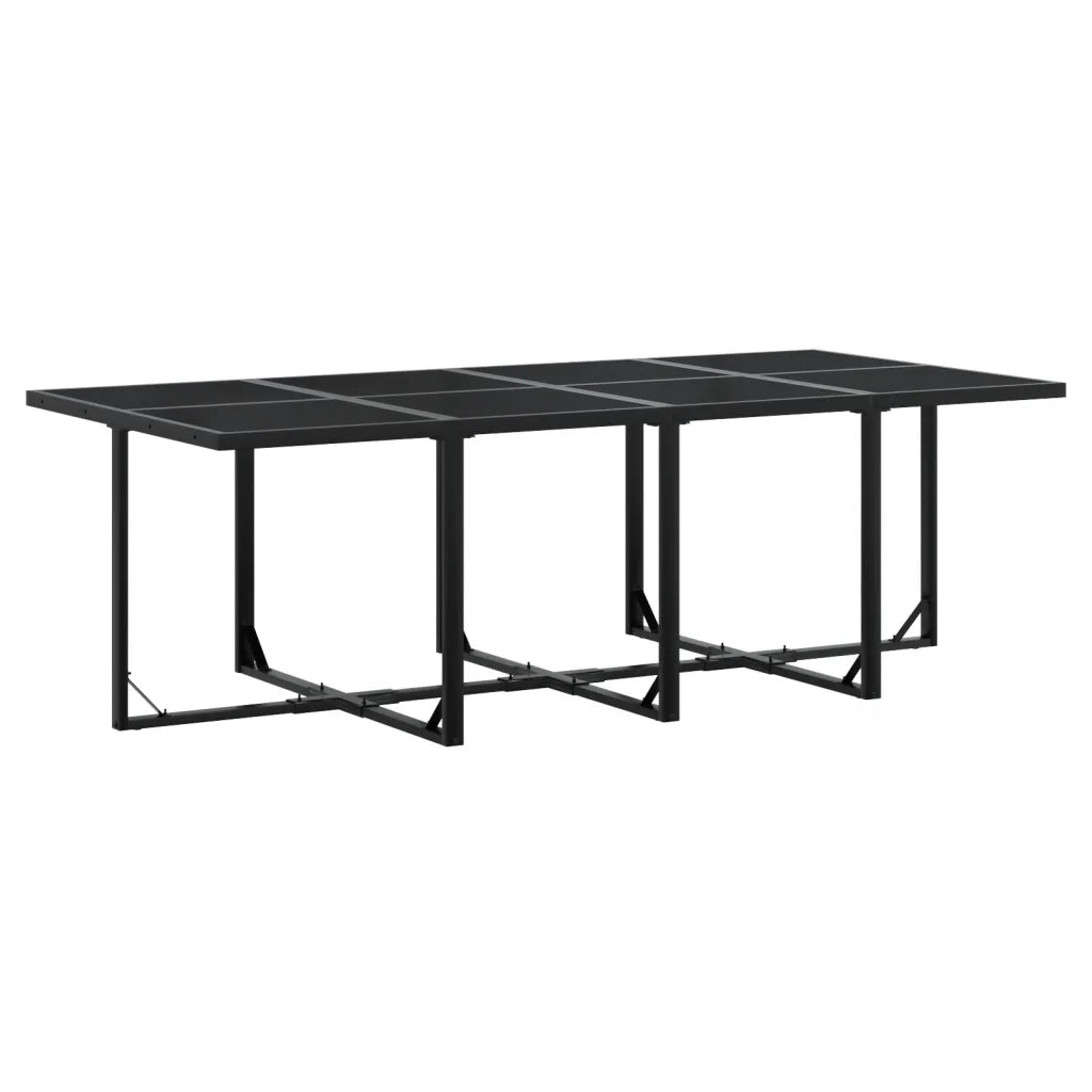 Set da Pranzo da Giardino 13pz con Cuscini Nero in Polyrattan 3295015