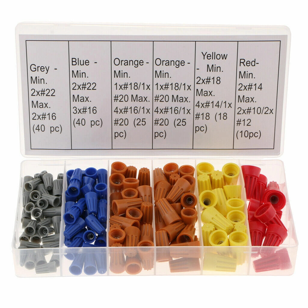 Set 158pz assortimento connettori per cavi elettrici terminali a vite 18 misure