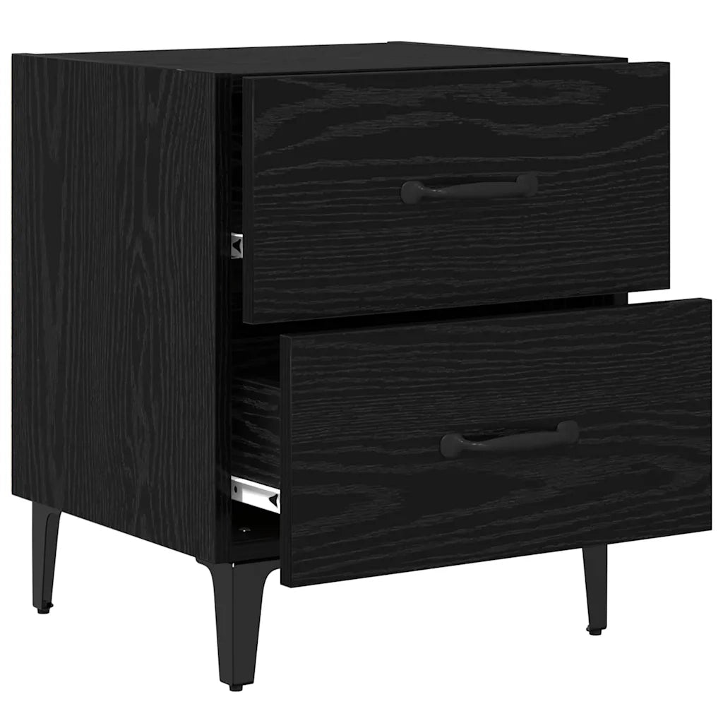 Armadietto per letto 2 pz Rovere Nero 40 x 35 x 47,5 cm CFW2354202