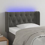 Testiera a LED-Testata con LED Grigio Scuro 83x16x78/88 cm in Velluto 907337
