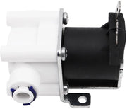 Valvola magnetica solenoide 12V - Normale chiusura - Materiali plastica/acciaio - 500.000 cicli - Per dispenser acqua/aria/olio - Diametro interno 6,5 mm