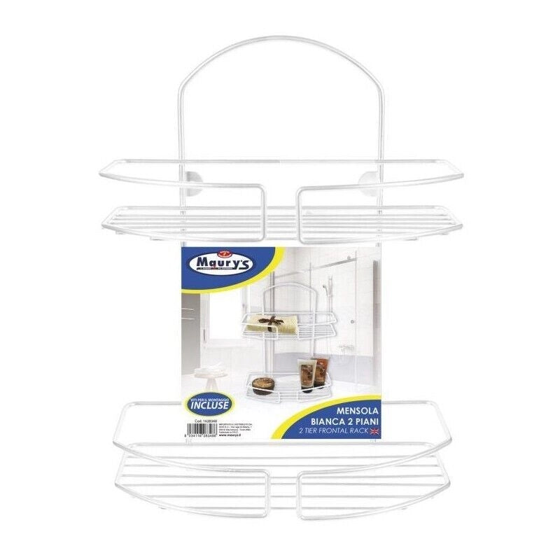 MAURY'S MENSOLA BAGNO 2 PIANI BIANCA 25 X 12 X H33 CM