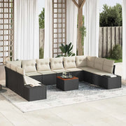 Set Divano da Giardino con archiviazione 11 pcs Nero e bianco 3356675