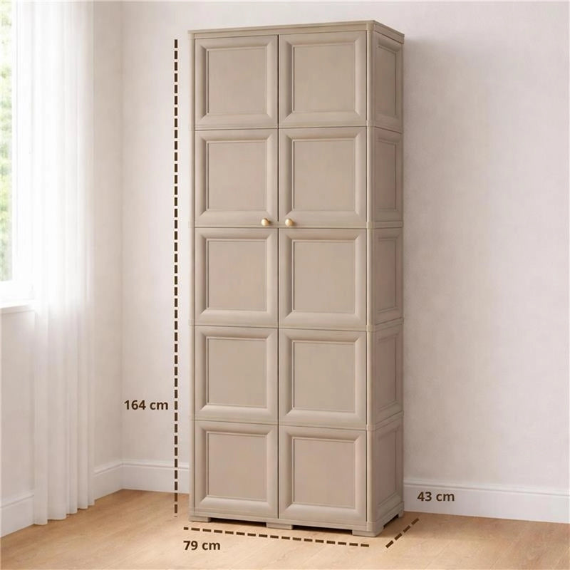 ARMADIO 5 MODULI TALPA 79X43X203 CM – MOBILE ALTO SALVASPAZIO PER ORGANIZZAZIONE CASA E ZONA GIORNO