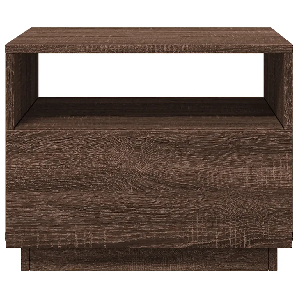Tavolino da salotto | Tavolino da caff¨¨ | Tavolino da Soggiorno con Luci LED Rovere Marrone 50x49x40 cm