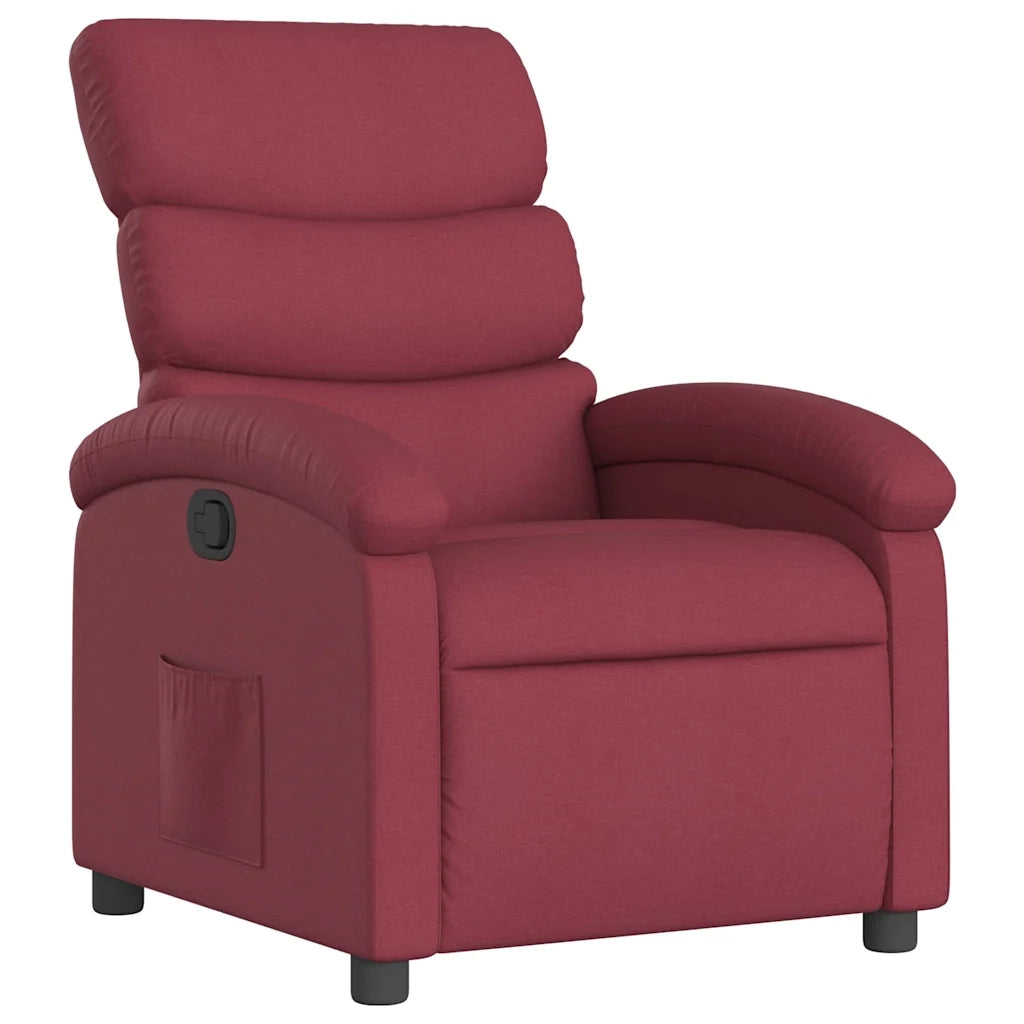 Divano Sedia-Poltrona Reclinabile in Tessuto Rosso Vino 732943
