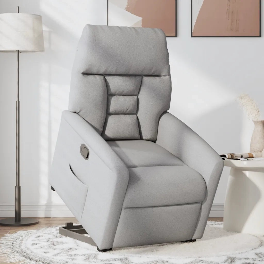 Poltrona Alzapersona Reclinabile Grigio Nuvola in Tessuto 3303041