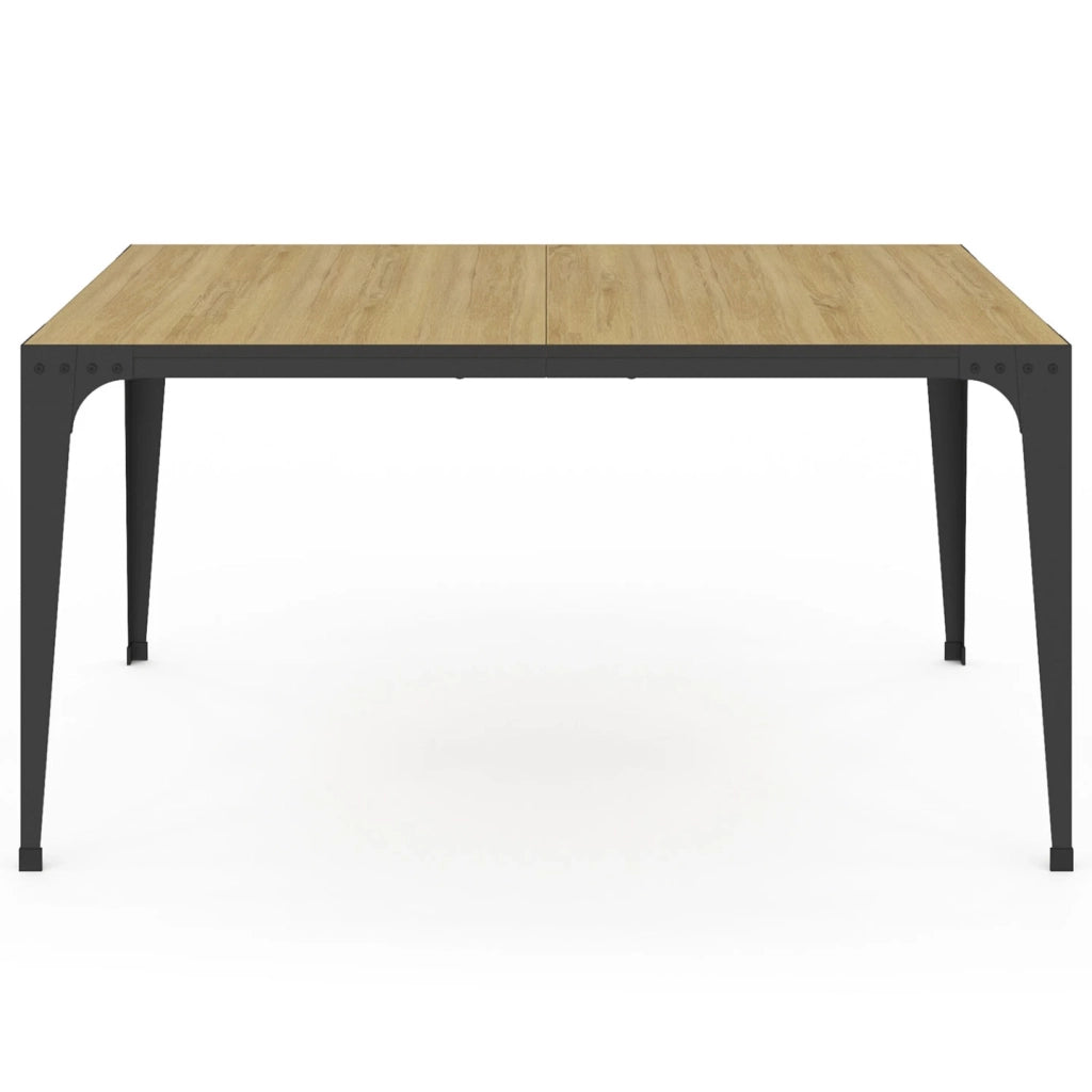 IDMarket - Tavolo da pranzo rettangolare NELLY 8 persone legno e nero design industriale 150 cm
