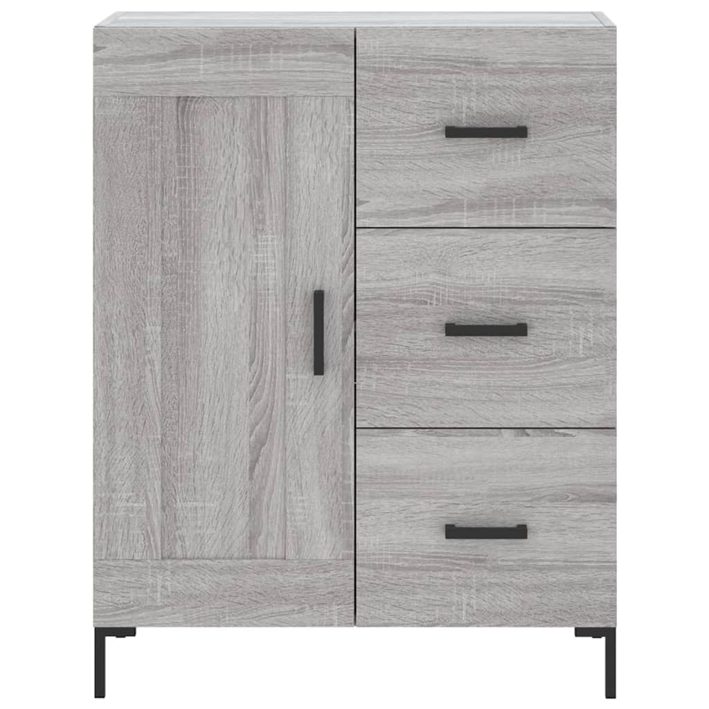Buffet credenza cassettiera armadio mobile contenitore organizer cucina soggiorno salotto rovere Sonoma alto 69,5 x 34 x 180 cm legno ingegnerizzato grigio 02_0035531