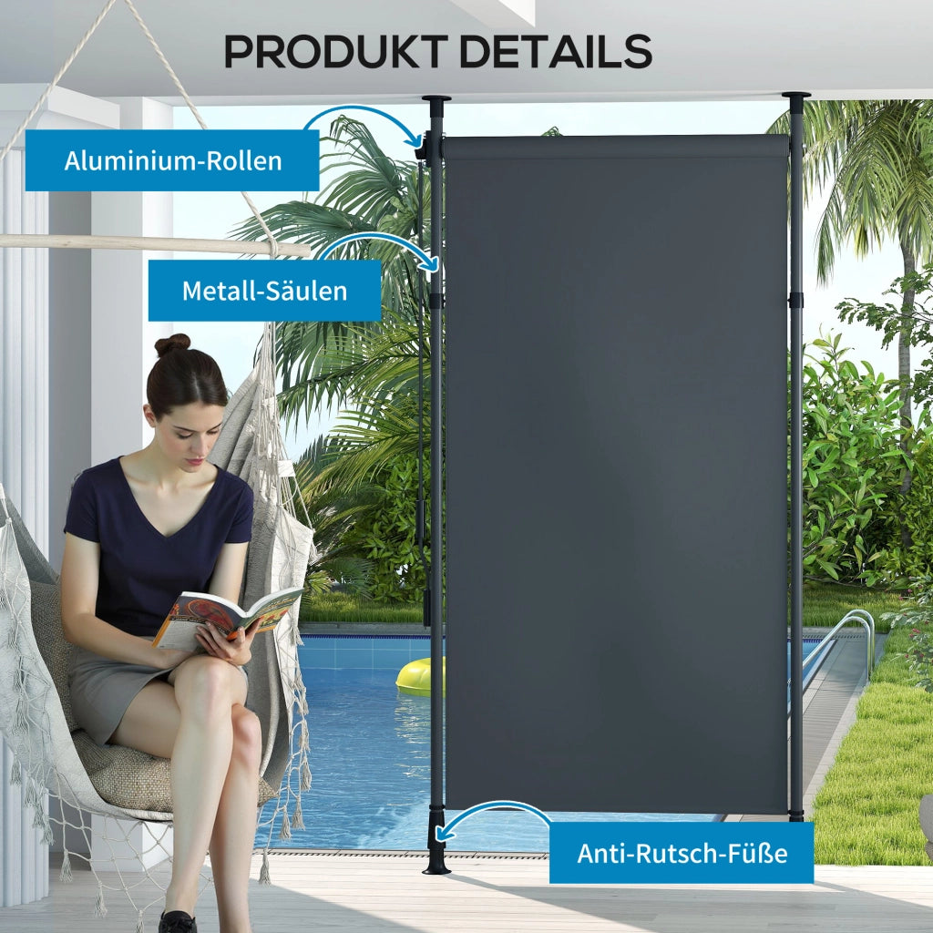 Tenda da sole ¨C zephmum ¨C 150x220-310 cm, alluminio, grigio scuro