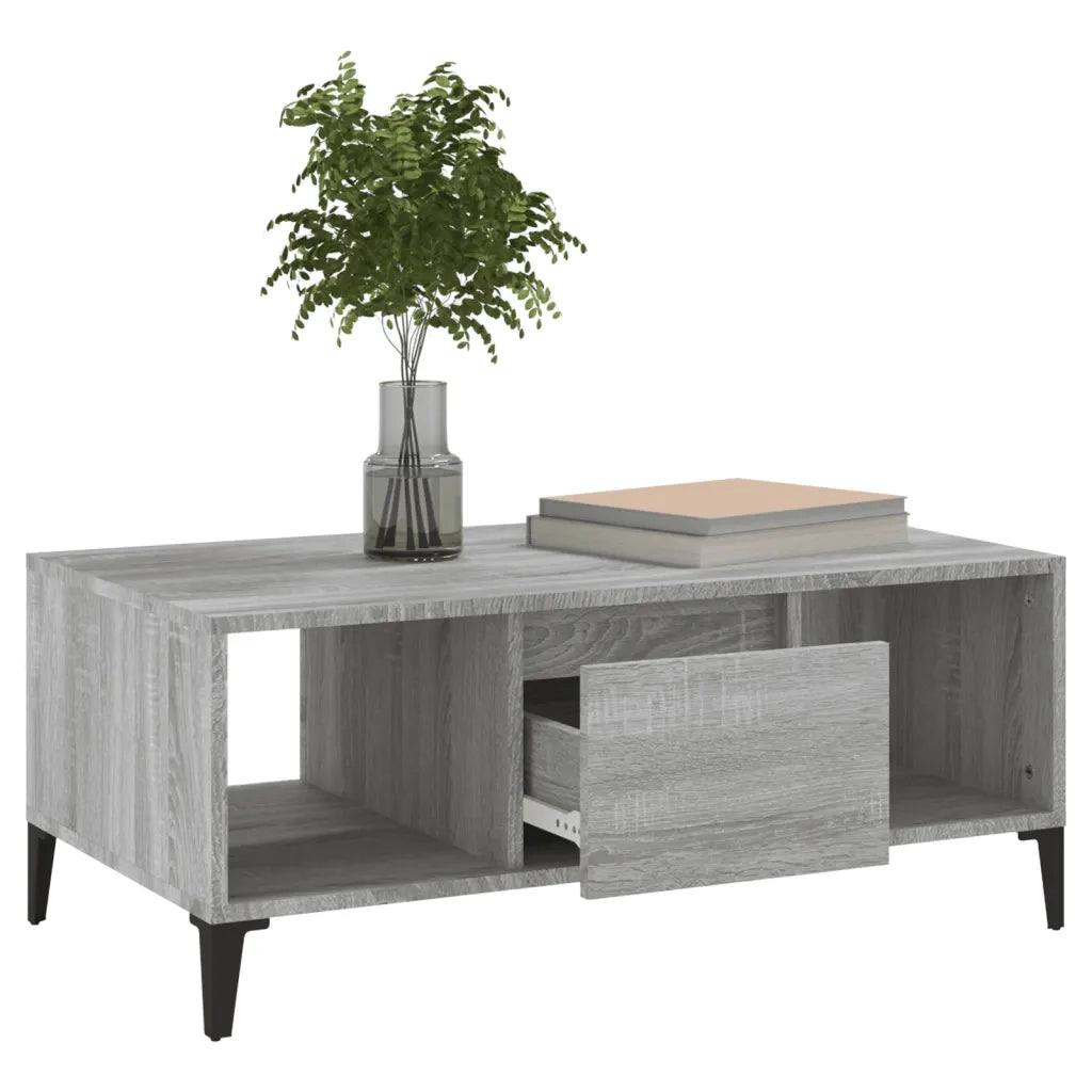 Tavolino Salotto Grigio Sonoma 90x50x36,5 cm Legno Multistrato 821074