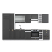 Cucina componibile Fame-Line Antracite-oro/Bianco 355 cm, PL Marmo Vicco