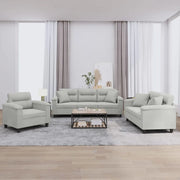 Set Divani 3 pz con Cuscini Grigio Chiaro in Tessuto Microfibra 3202303