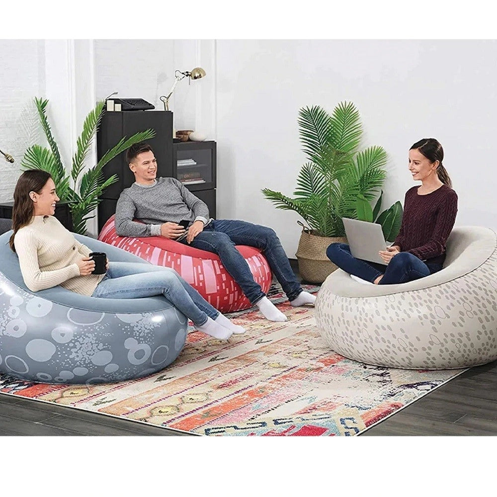 Trade Shop - Poltrona Pouff Gonfiabile Seduta Sagomata 112x112x66cm 3 Colori Assortiti 75052 -