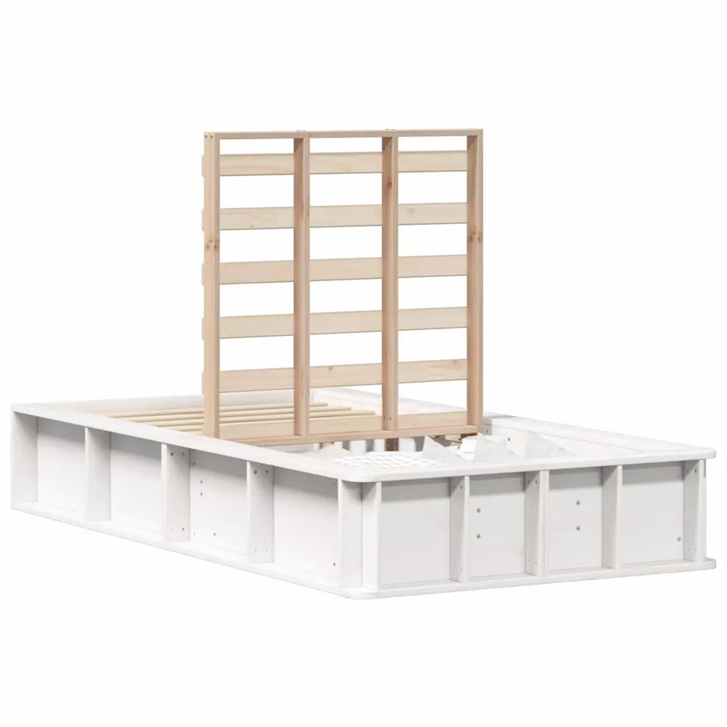 vidaXL Struttura del letto con archiviazione Bianco 90 x 190 cm legno