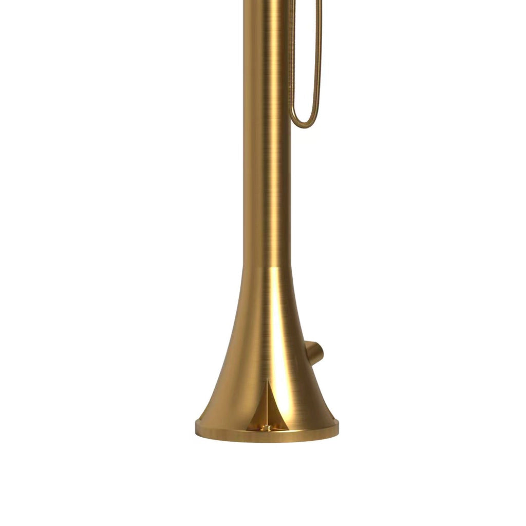 SINED Doccia in Acciaio Inox 316L Nautico Color Oro con Doccino Flessibile e Doppio Ingressi Ideale per Installazioni Esterne - Modello Luna D