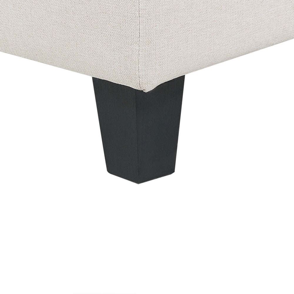 Divano moderno modulare a 5 posti imbottito in tessuto poliestere con schienale imbottito a forma di U Beige chiaro soggiorno