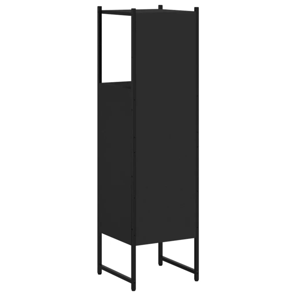 vidaXL Mobile da Bagno Nero 33x33x120,5 cm in Legno Multistrato
