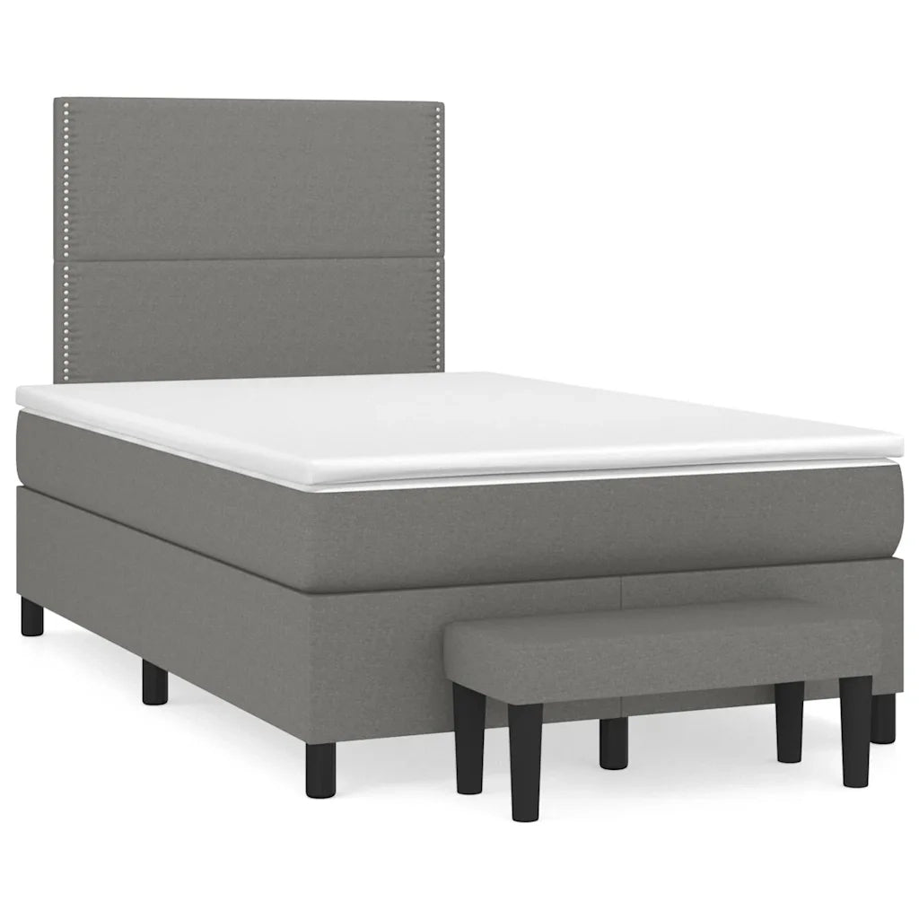 Giroletto a Molle con Materasso Grigio Scuro 120x190cm Tessuto 3270349