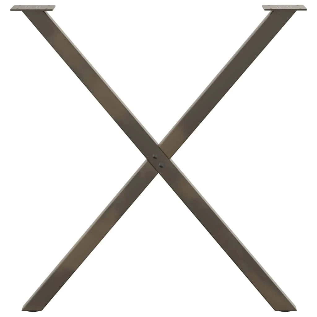 Set di 2 gambe a X per tavolo da pranzo 80 x 72 cm finitura dal design moderno in acciaio naturale 02_0057196