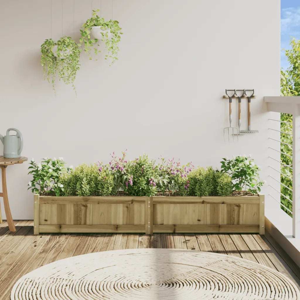 Fioriera | Cassetta per fiori | Vaso da Giardino 180x31x31 cm in Legno di Pino Impregnato