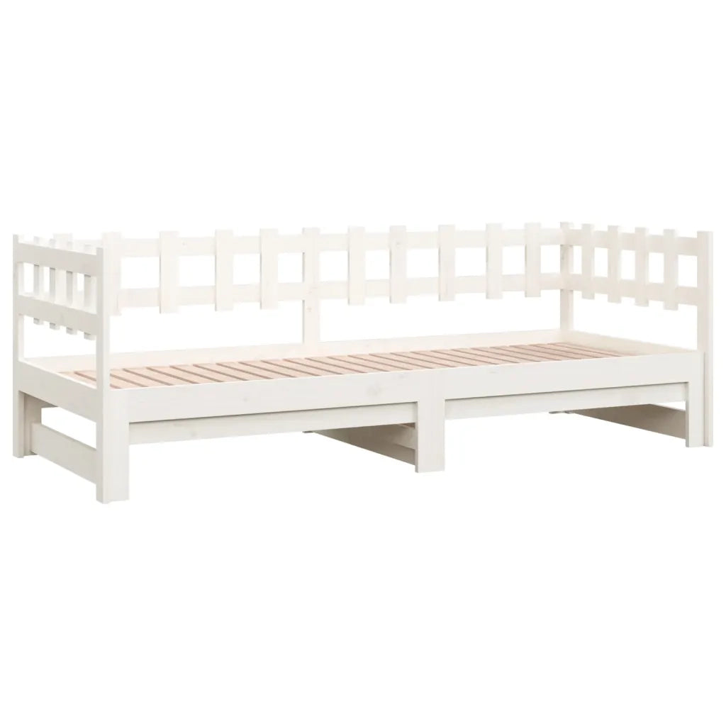 Dormeuse Estraibile Bianca 2x(80x200) cm Legno Massello di Pino 820767