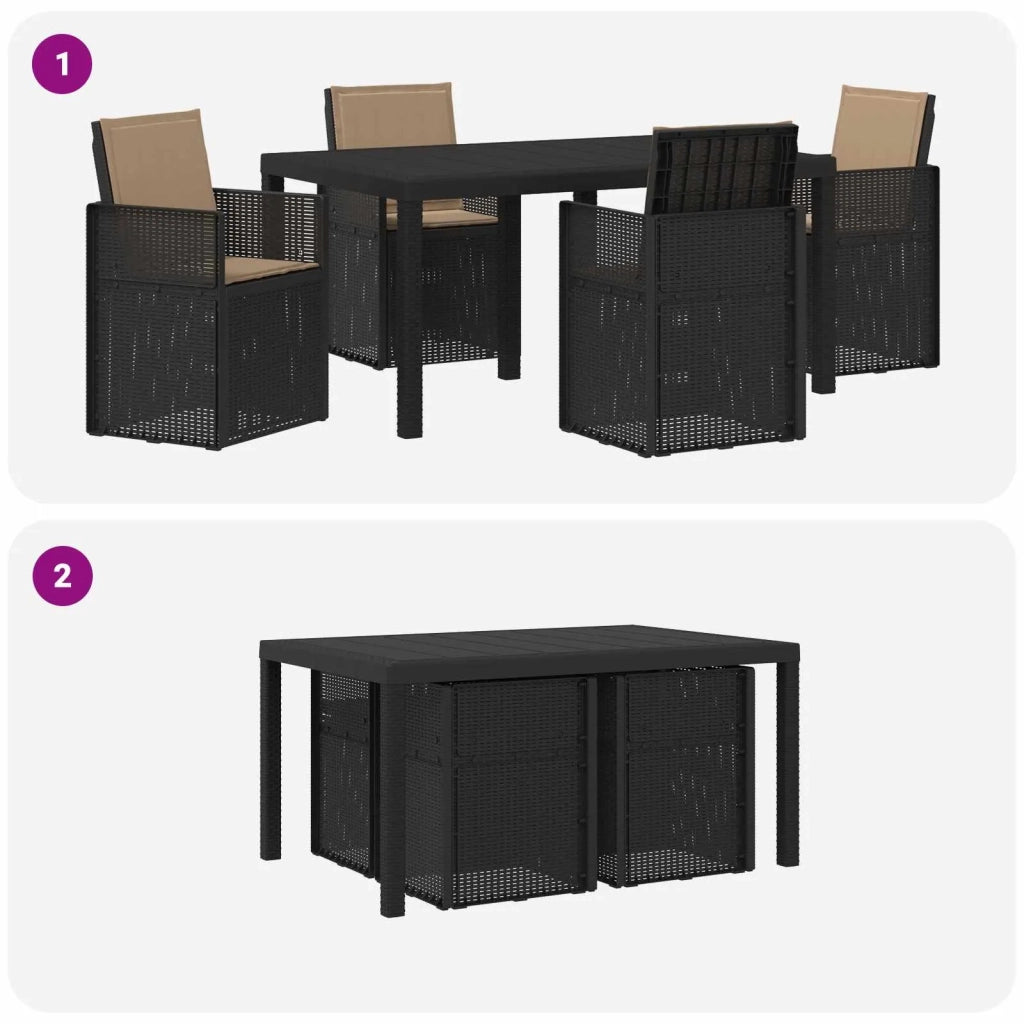 Set da Pranzo per Giardino 5 pcs Antracite e Tortora PP