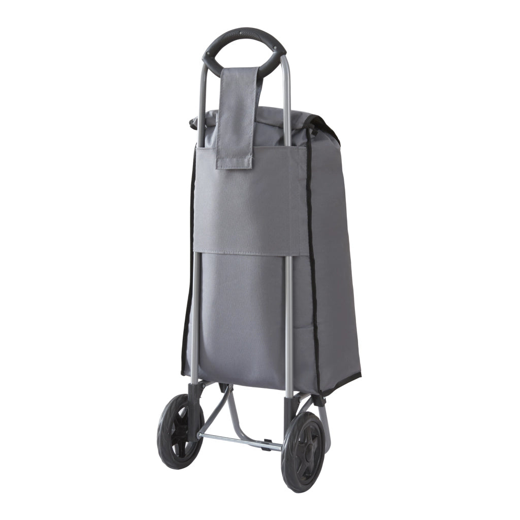 Trolley Portaspesa 'Nørre' Carrello da Spesa Portapacchi a 2 Ruote Telaio Pieghevole Borsa Impermeabile Rimovibile 36 L 30 kg - Grigio Scuro / Nero [en.casa]