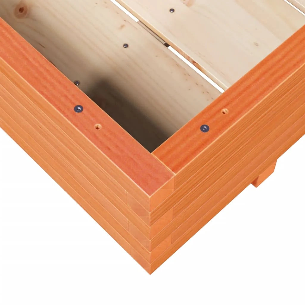 Fioriera rialzata per piante fiori patio giardino finitura a cera 90 x 60 x 26,5 cm legno di pino massiccio marrone 02_0038519