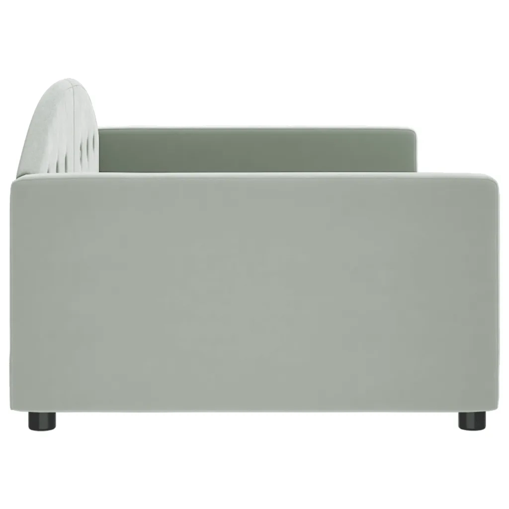 Letto da Giorno Grigio Chiaro 100x190 cm in Velluto 354154