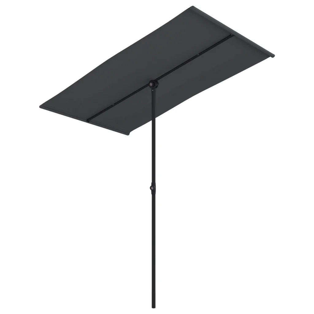 Ombrello | Parasolne da Giardino con Palo in Alluminio 180x110cm Nero