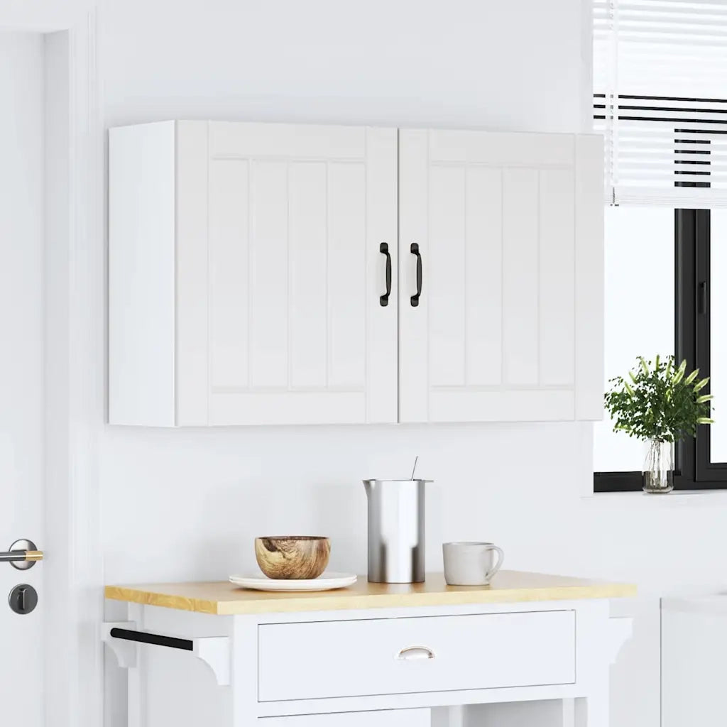 Pensili da cucina 2 pz Lucca in Legno Multistrato Bianco 853798