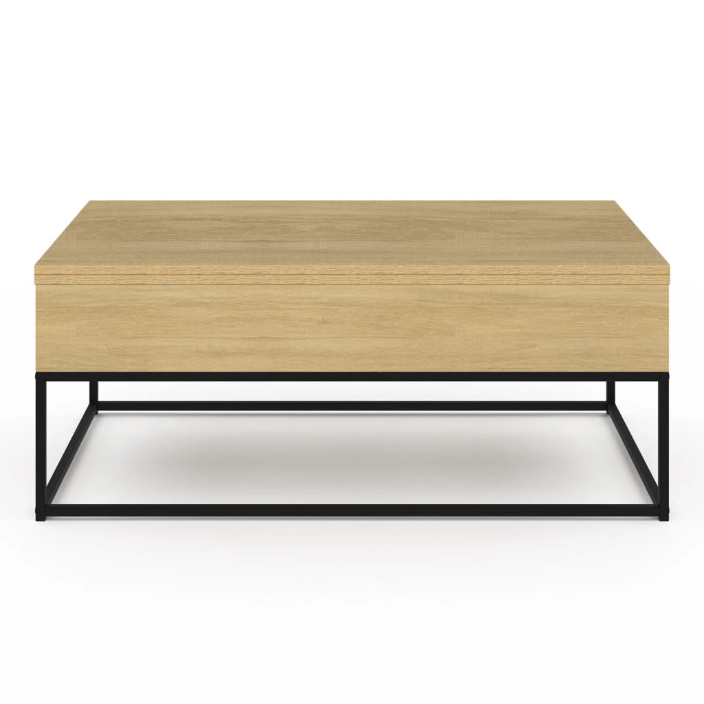 IDMarket - Mesa de centro multifunción con 2 tableros abatibles DETROIT, 1 de ellos convertible en mesa de comedor
