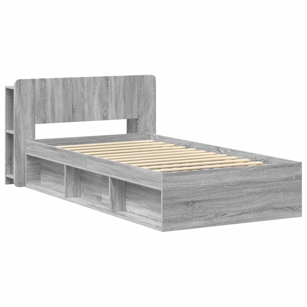 Telaio del letto con storage Sonoma grigio 100 x 200 cm