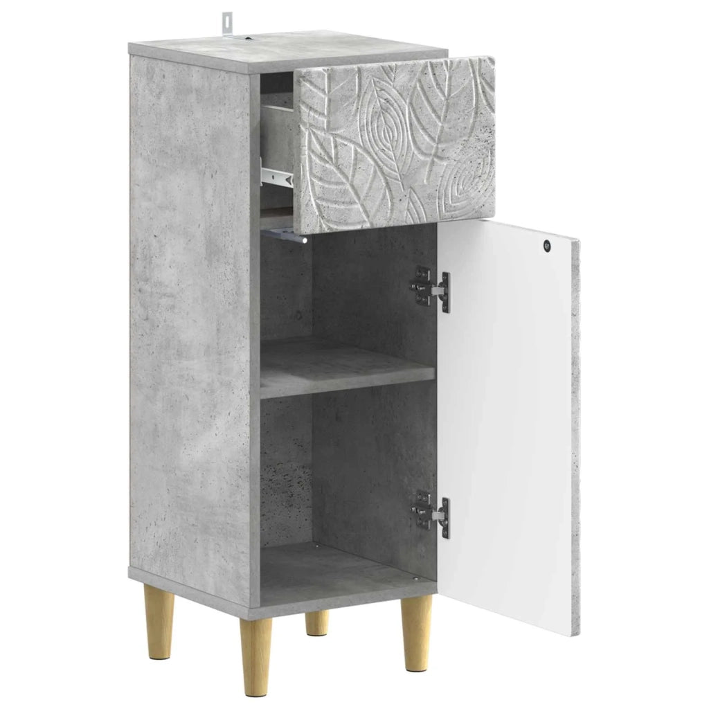 Mobiletto da Bagno DELFT Grigio Cemento 30 x 31 x 80 cm 897048
