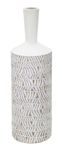 Vaso Nairobi Bottle 15x49,5x15 cm in Poliresina Bianco