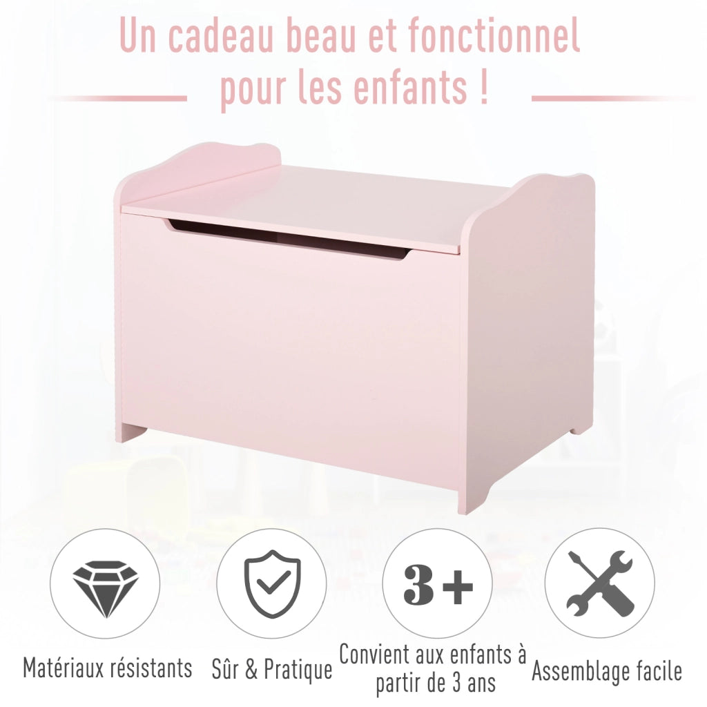 Contenitore portagiochi bambini ¨C Xylo ¨C Rosa MDF 60x40x48cm