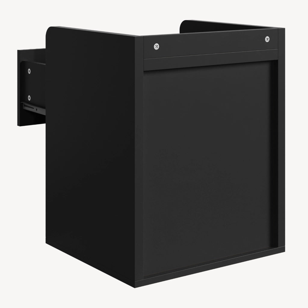 Comodino Nand con Cassetto e Vano Aperto 55x49x39 cm Nero [en.casa]