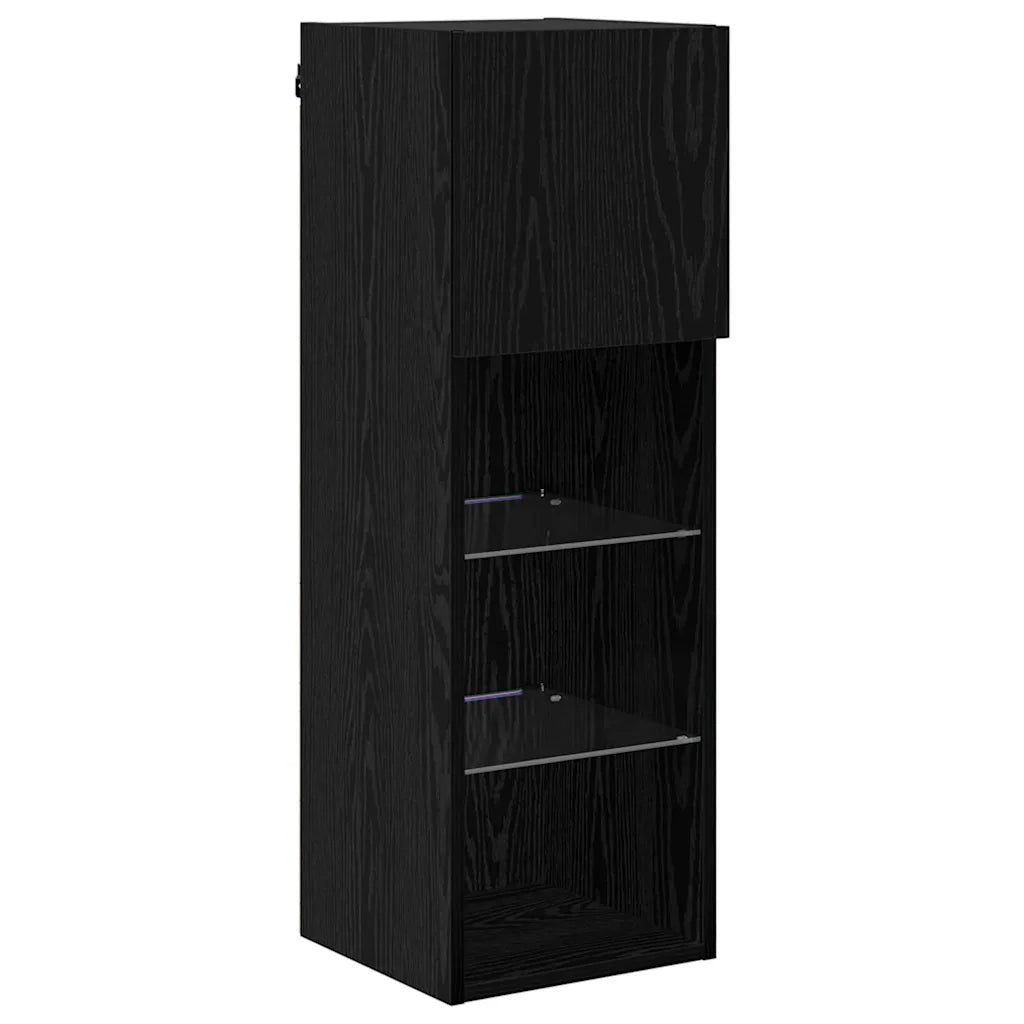 Mobile TV da parete-Mobile TV a Muro-Credenza TV Rovere Nero 30,5 x 30 x 90 cm 925522