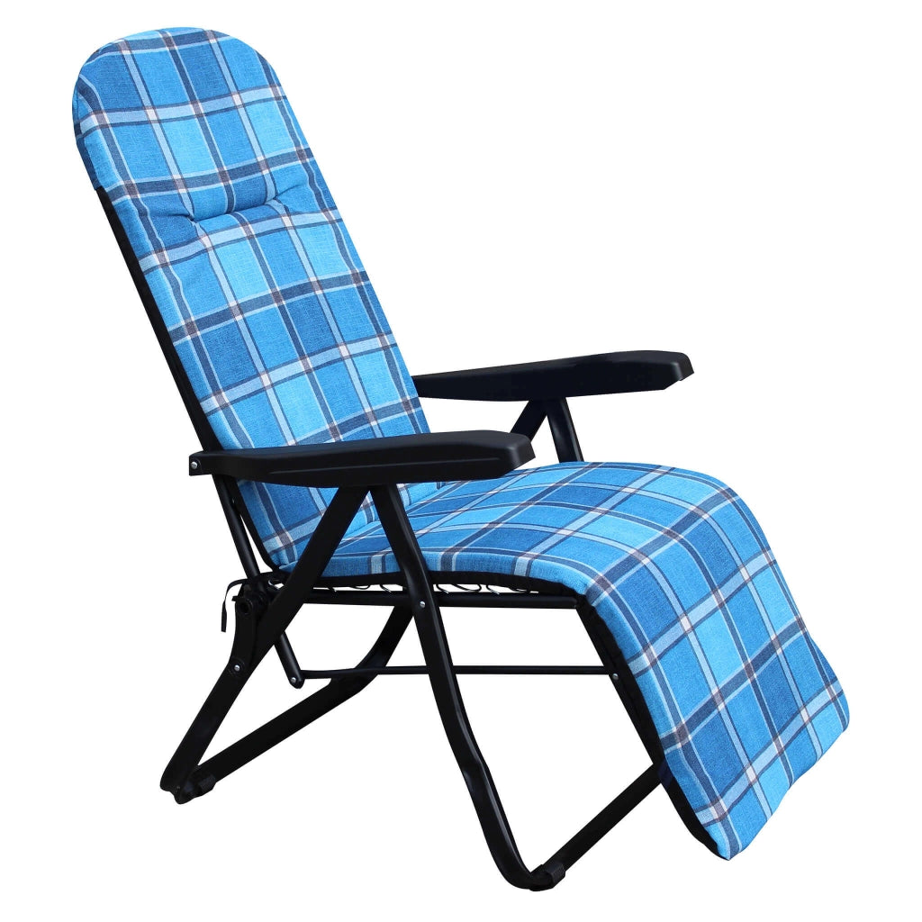 Poltrona Sdraio relax reclinabile in Tessuto Acciaio cm 155x60x60 - ANETTE