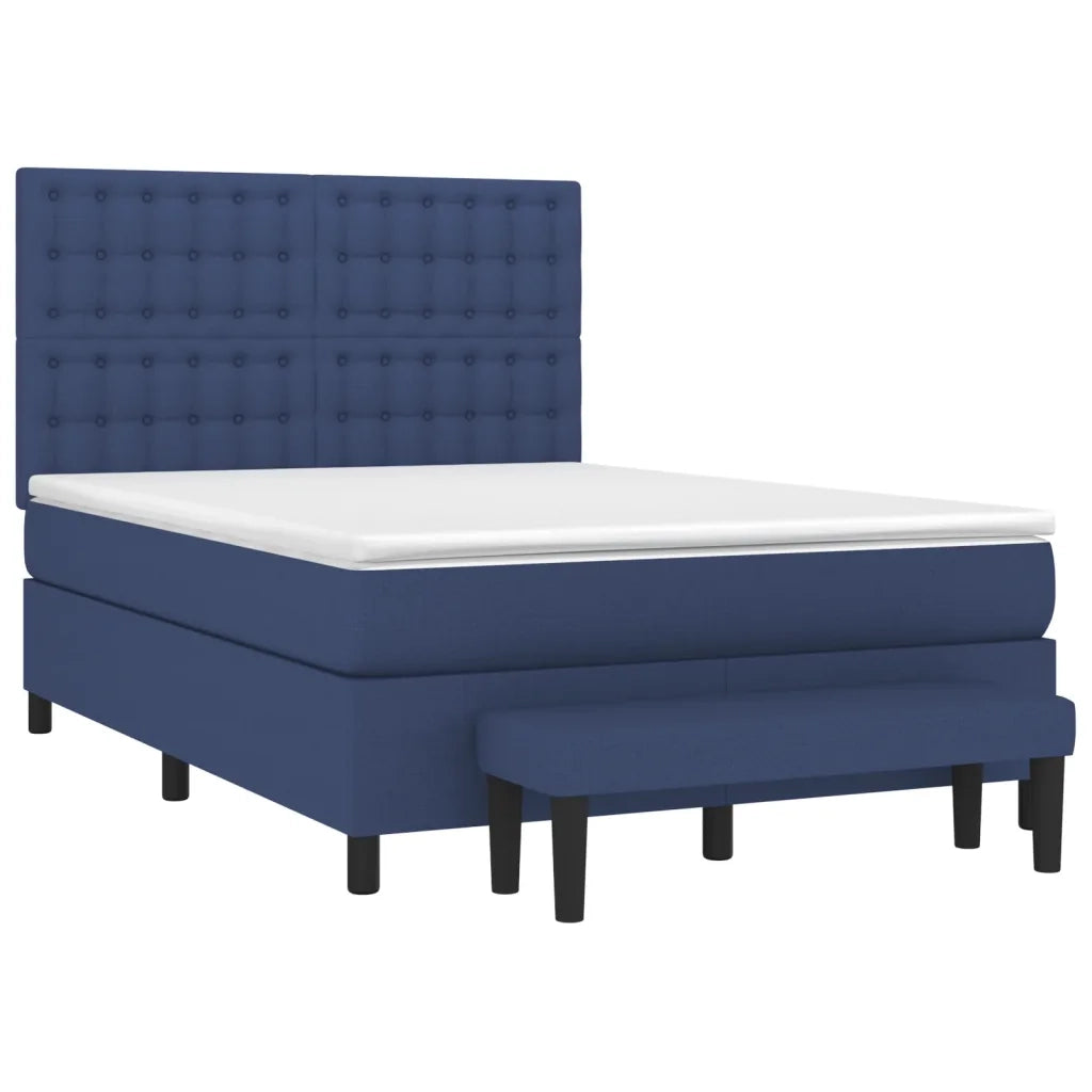 Giroletto a Molle con Materasso Blu 140x190 cm in Tessuto