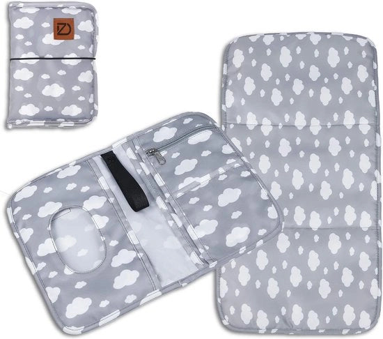 Luiertas e cuscino per il cambio per la strada - cuscino per il cambio impermeabile incluso con borsa con tasche per pannolino, assorbenti umidi e altro