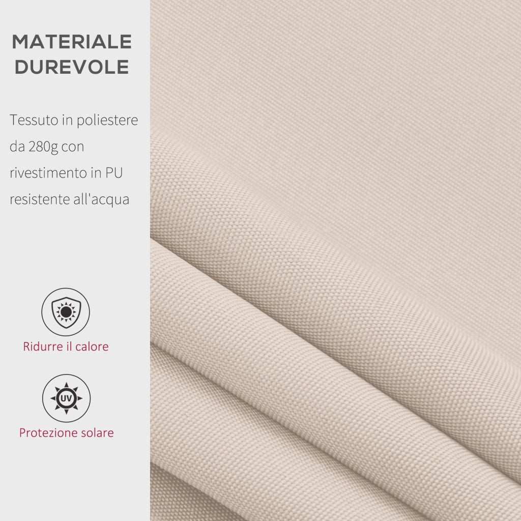 EasyComfort Tenda da Sole a Bracci per Esterno con Manovella, Metallo e Poliestere, 3x2.5m Beige