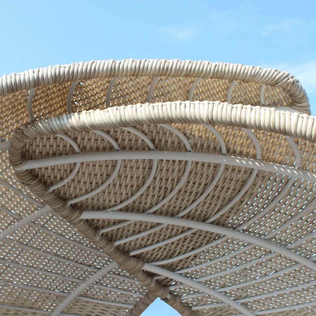 Divano Rotondo da esterno con cuscini in Wicker Alluminio cm 210x180x192 - DOMINIC