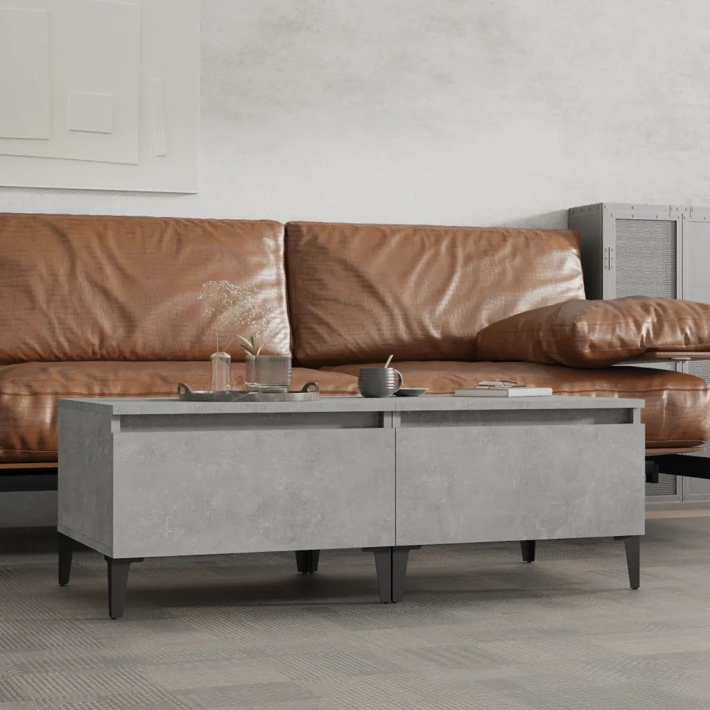 Tavolini 2 pz | Tavolo laterale Grigio Cemento 50x46x35 cm in Legno Multistrato
