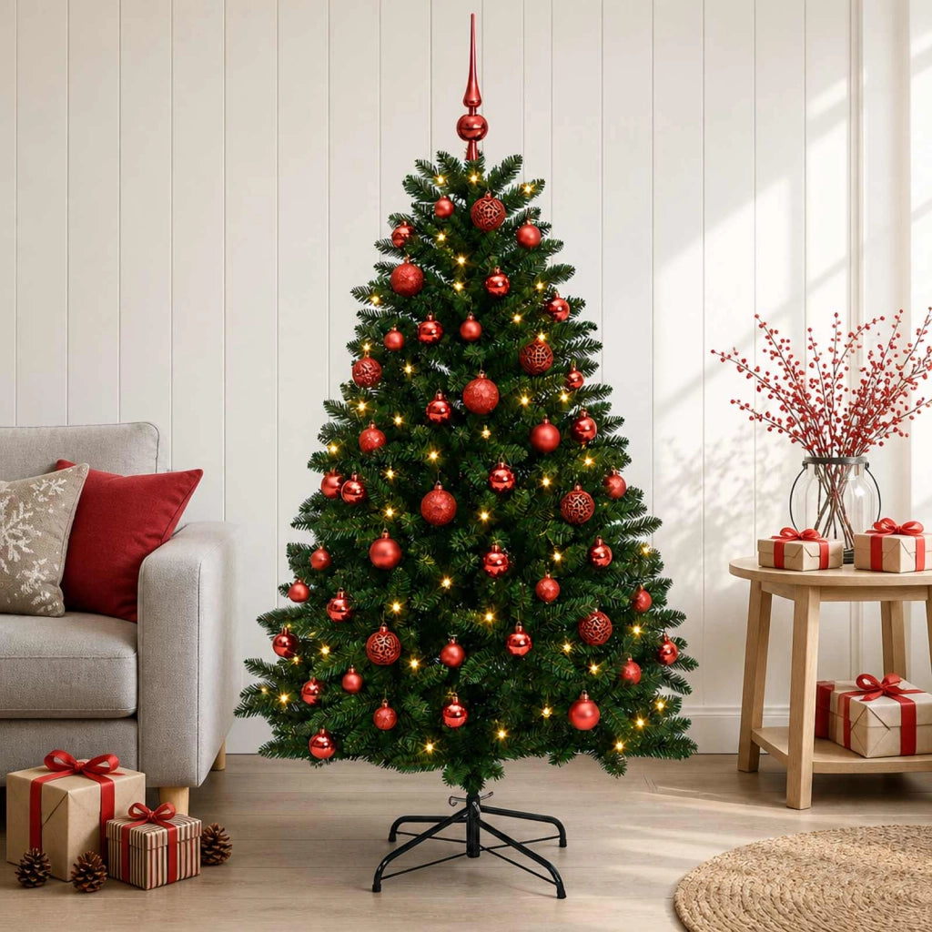 Albero di Natale artificiale verde medio con palline 180 cm 3466879